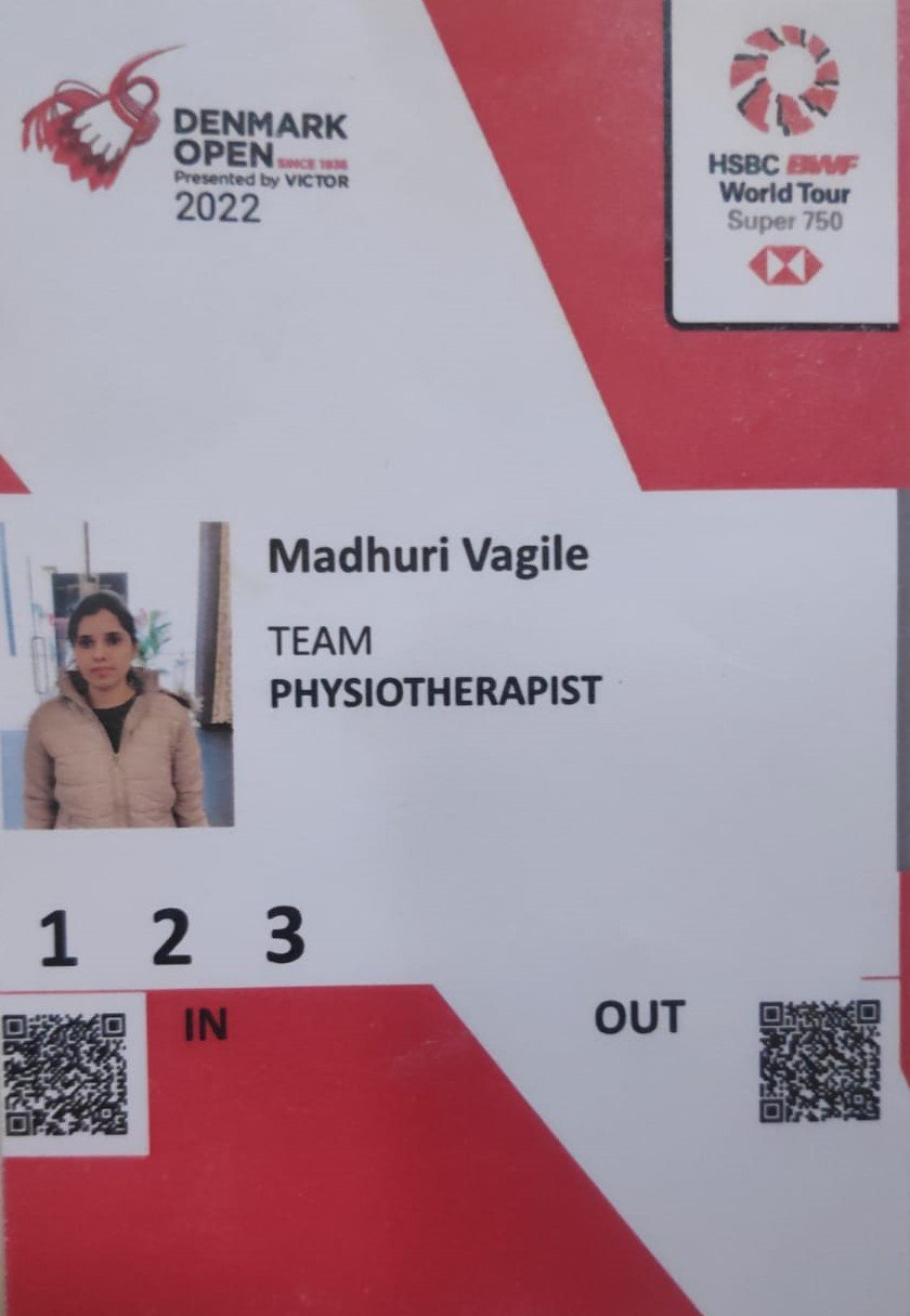 Official Team Physiotherapist for Saina Nehwal at the “Denmark Open 2022